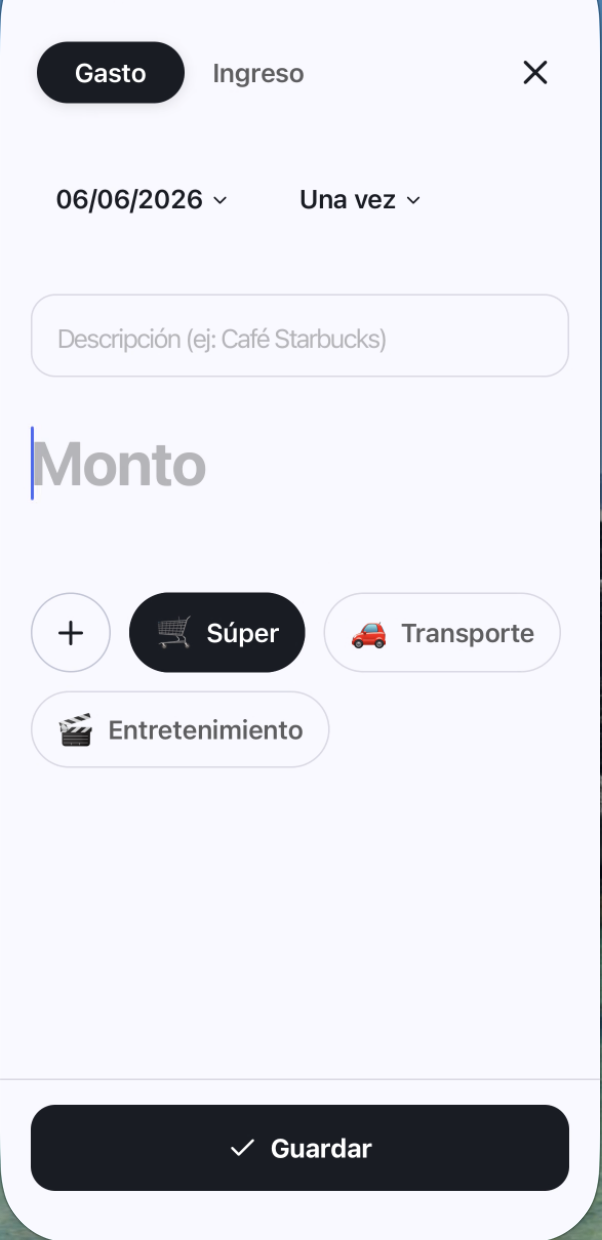 Ingreso de gasto